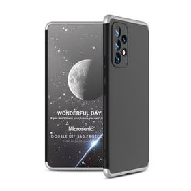 Microsonic Samsung Galaxy A53 5G Double Dip 360 Protective Siyah Gri Kılıf