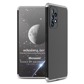 Microsonic Samsung Galaxy A53 5G Double Dip 360 Protective Siyah Gri Kılıf
