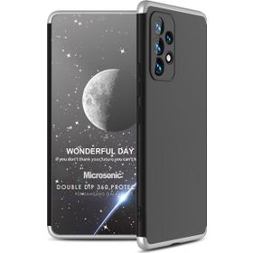 Microsonic Samsung Galaxy A53 5G Double Dip 360 Protective Siyah Gri Kılıf