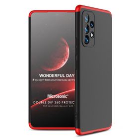 Microsonic Samsung Galaxy A53 5G Double Dip 360 Protective Siyah Kırmızı Kılıf