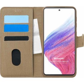 Microsonic Samsung Galaxy A53 5G Fabric Book Wallet Gold Cep Telefonu Kılıfı