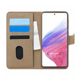 Microsonic Samsung Galaxy A53 5G Fabric Book Wallet Gold Cep Telefonu Kılıfı