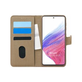 Microsonic Samsung Galaxy A53 5G Fabric Book Wallet Gold Cep Telefonu Kılıfı