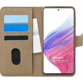 Microsonic Samsung Galaxy A53 5G Fabric Book Wallet Gold Cep Telefonu Kılıfı
