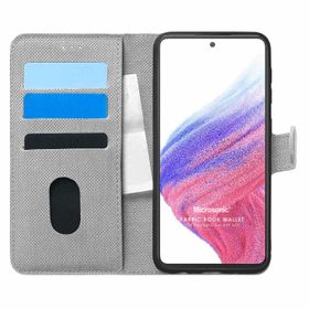 Microsonic Samsung Galaxy A53 5G Fabric Book Wallet Gri Kılıf