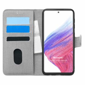 Microsonic Samsung Galaxy A53 5G Fabric Book Wallet Gri Kılıf