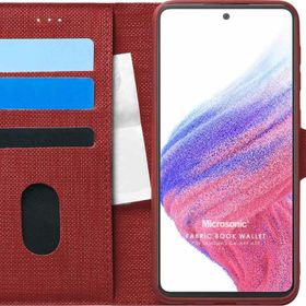 Microsonic Samsung Galaxy A53 5G Fabric Book Wallet Kırmızı Kılıf