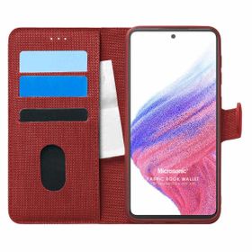 Microsonic Samsung Galaxy A53 5G Fabric Book Wallet Kırmızı Kılıf