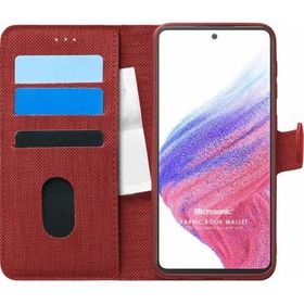 Microsonic Samsung Galaxy A53 5G Fabric Book Wallet Kırmızı Kılıf