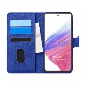 Microsonic Samsung Galaxy A53 5G Fabric Book Wallet Lacivert Kılıf