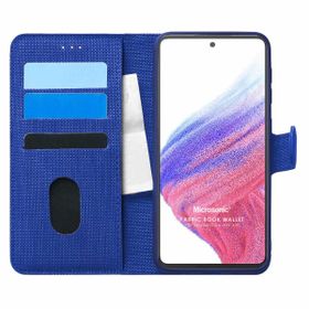 Microsonic Samsung Galaxy A53 5G Fabric Book Wallet Lacivert Kılıf