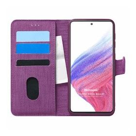 Microsonic Samsung Galaxy A53 5G Fabric Book Wallet Mor Cep Telefonu Kılıfı