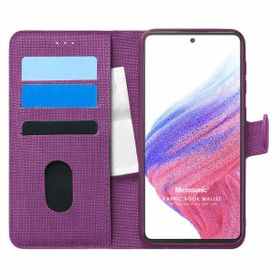 Microsonic Samsung Galaxy A53 5G Fabric Book Wallet Mor Cep Telefonu Kılıfı