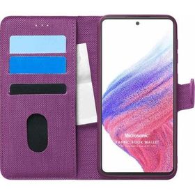 Microsonic Samsung Galaxy A53 5G Fabric Book Wallet Mor Cep Telefonu Kılıfı