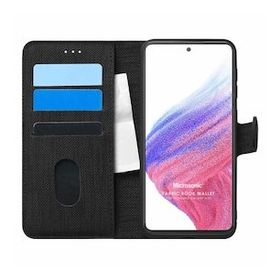 Microsonic Samsung Galaxy A53 5G Fabric Book Wallet Siyah Siyah Kılıf