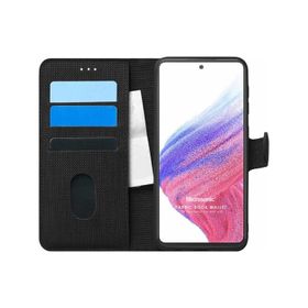 Microsonic Samsung Galaxy A53 5G Fabric Book Wallet Siyah Siyah Kılıf
