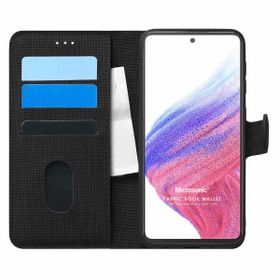 Microsonic Samsung Galaxy A53 5G Fabric Book Wallet Siyah Siyah Kılıf