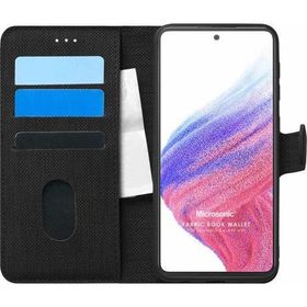 Microsonic Samsung Galaxy A53 5G Fabric Book Wallet Siyah Siyah Kılıf