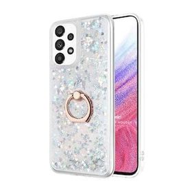 Microsonic Samsung Galaxy A53 5G Glitter Liquid Holder Gümüş Cep Telefonu Kılıf