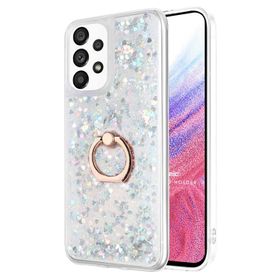 Microsonic Samsung Galaxy A53 5G Glitter Liquid Holder Gümüş Cep Telefonu Kılıf
