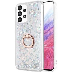 Microsonic Samsung Galaxy A53 5G Glitter Liquid Holder Gümüş Cep Telefonu Kılıf