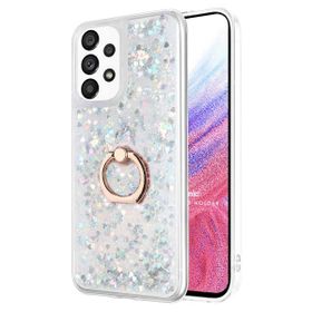 Microsonic Samsung Galaxy A53 5G Glitter Liquid Holder Gümüş Cep Telefonu Kılıf