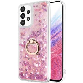 Microsonic Samsung Galaxy A53 5G Glitter Liquid Holder Pembe Cep Telefonu Kılıf