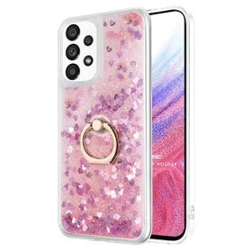 Microsonic Samsung Galaxy A53 5G Glitter Liquid Holder Pembe Cep Telefonu Kılıf