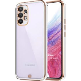 Microsonic Samsung Galaxy A53 5G Laser Plated Soft Beyaz Cep Telefonu Kılıf