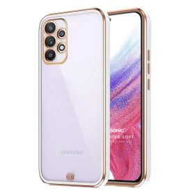 Microsonic Samsung Galaxy A53 5G Laser Plated Soft Beyaz Cep Telefonu Kılıf