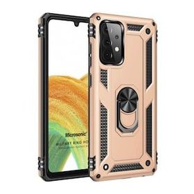 Microsonic Samsung Galaxy A53 5G Military Ring Holder Gold Cep Telefonu Kılıf