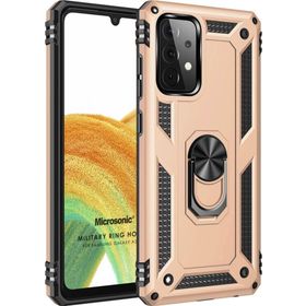 Microsonic Samsung Galaxy A53 5G Military Ring Holder Gold Cep Telefonu Kılıf