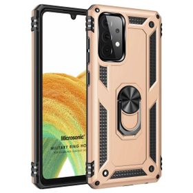 Microsonic Samsung Galaxy A53 5G Military Ring Holder Gold Cep Telefonu Kılıf