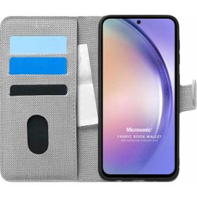 Microsonic Samsung Galaxy A54 Fabric Book Wallet Gri Kılıf