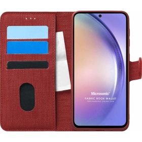 Microsonic Samsung Galaxy A54 Fabric Book Wallet Kırmızı Kılıf