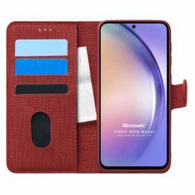 Microsonic Samsung Galaxy A54 Fabric Book Wallet Kırmızı Kılıf
