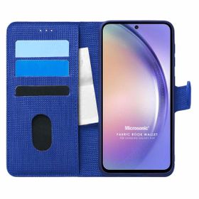 Microsonic Samsung Galaxy A54 Fabric Book Wallet Lacivert Kılıf
