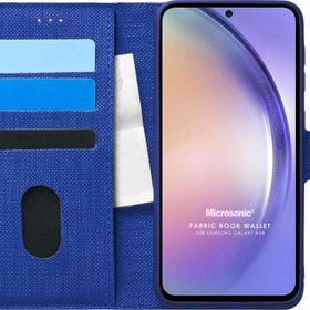 Microsonic Samsung Galaxy A54 Fabric Book Wallet Lacivert Kılıf