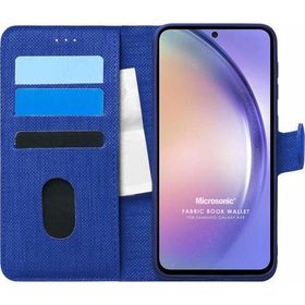 Microsonic Samsung Galaxy A54 Fabric Book Wallet Lacivert Kılıf