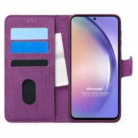 Microsonic Samsung Galaxy A54 Fabric Book Wallet Mor Kılıf