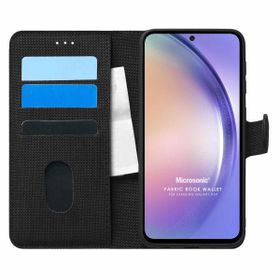 Microsonic Samsung Galaxy A54 Fabric Book Wallet Siyah Kılıf