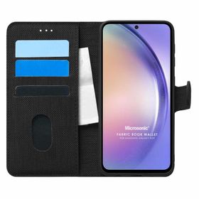 Microsonic Samsung Galaxy A54 Fabric Book Wallet Siyah Kılıf