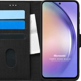 Microsonic Samsung Galaxy A54 Fabric Book Wallet Siyah Kılıf