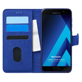 Microsonic Samsung Galaxy A7 2017 Fabric Book Wallet Lacivert Kılıf