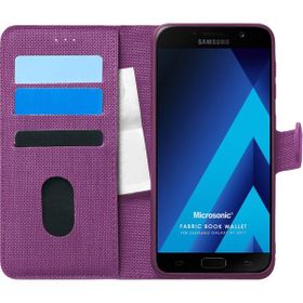 Microsonic Samsung Galaxy A7 2017 Fabric Book Wallet Mor Kılıf