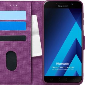 Microsonic Samsung Galaxy A7 2017 Fabric Book Wallet Mor Kılıf