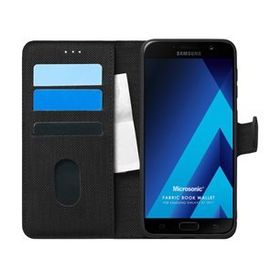 Microsonic Samsung Galaxy A7 2017 Fabric Book Wallet Siyah Kılıf