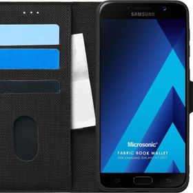 Microsonic Samsung Galaxy A7 2017 Fabric Book Wallet Siyah Kılıf