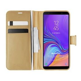 Microsonic Samsung Galaxy A7 2018 Delux Leather Wallet Gold Kılıf