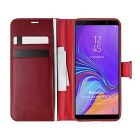 Microsonic Samsung Galaxy A7 2018 Delux Leather Wallet Kırmızı Kılıf